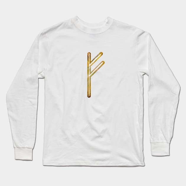 Fehu RUNES Long Sleeve T-Shirt by Aomampzzdrawing